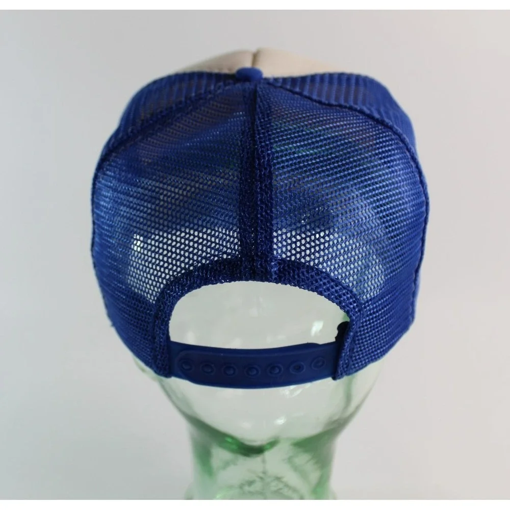 Vintage DOLLYWOOD Trucker Hat Adjustable Snapback Blue White Mesh 80's 90's - Picture 3 of 8
